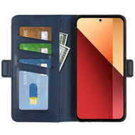 Xiaomi Redmi Note 13 Pro 4G Hoesje - MobyDefend Luxe Wallet Book Case (Sluiting Zijkant) - Blauw