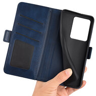 Xiaomi Redmi Note 13 Pro 4G Hoesje - MobyDefend Luxe Wallet Book Case (Sluiting Zijkant) - Blauw