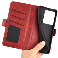Xiaomi Redmi Note 13 Pro 4G Hoesje - MobyDefend Luxe Wallet Book Case (Sluiting Zijkant) - Rood