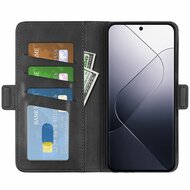 Xiaomi 14 Hoesje - MobyDefend Luxe Wallet Book Case (Sluiting Zijkant) - Zwart