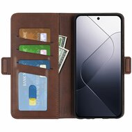 Xiaomi 14 Hoesje - MobyDefend Luxe Wallet Book Case (Sluiting Zijkant) - Bruin