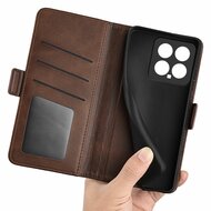 Xiaomi 14 Hoesje - MobyDefend Luxe Wallet Book Case (Sluiting Zijkant) - Bruin