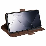 Xiaomi 14 Hoesje - MobyDefend Luxe Wallet Book Case (Sluiting Zijkant) - Bruin