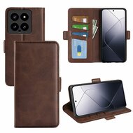 Xiaomi 14 Hoesje - MobyDefend Luxe Wallet Book Case (Sluiting Zijkant) - Bruin