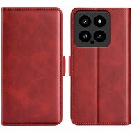 Xiaomi 14 Hoesje, MobyDefend Luxe Wallet Book Case (Sluiting Zijkant), Rood