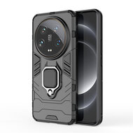 Xiaomi 14 Ultra Hoesje - MobyDefend Dubbelgelaagde Pantsercase Met Standaard - Zwart