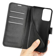 Motorola Moto G34 Hoesje - MobyDefend Kunstleren Wallet Book Case (Sluiting Voorkant) - Zwart