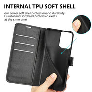 Motorola Moto G34 Hoesje - MobyDefend Kunstleren Wallet Book Case (Sluiting Voorkant) - Bruin