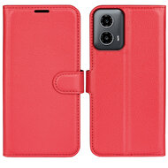 Motorola Moto G34 Hoesje - MobyDefend Kunstleren Wallet Book Case (Sluiting Voorkant) - Rood