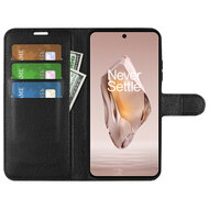 OnePlus 12R Hoesje - MobyDefend Kunstleren Wallet Book Case (Sluiting Voorkant) - Zwart