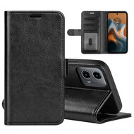 Motorola Moto G34 Hoesje - MobyDefend Wallet Book Case (Sluiting Achterkant) - Zwart