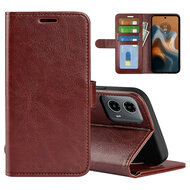 Motorola Moto G34 Hoesje - MobyDefend Wallet Book Case (Sluiting Achterkant) - Bruin