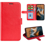 Motorola Moto G34 Hoesje, MobyDefend Wallet Book Case (Sluiting Achterkant), Rood
