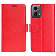 Motorola Moto G34 Hoesje, MobyDefend Wallet Book Case (Sluiting Achterkant), Rood