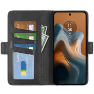 Motorola Moto G34 Hoesje, MobyDefend Luxe Wallet Book Case (Sluiting Zijkant), Zwart