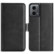 Motorola Moto G34 Hoesje, MobyDefend Luxe Wallet Book Case (Sluiting Zijkant), Zwart