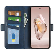 OnePlus 12R Hoesje - MobyDefend Luxe Wallet Book Case (Sluiting Zijkant) - Blauw