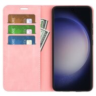 Samsung Galaxy S24 Ultra hoesje - Luxe Wallet Bookcase (Magnetische Sluiting) - Roze
