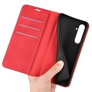 Samsung Galaxy A55 hoesje - Luxe Wallet Bookcase (Magnetische Sluiting) - Rood