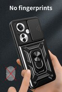 Oppo Reno 11F Hoesje - MobyDefend Pantsercase Met Draaibare Ring - Rood