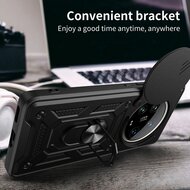 Xiaomi 14 Ultra Hoesje - MobyDefend Pantsercase Met Draaibare Ring - Goud
