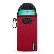 Hoesje voor Xiaomi Redmi 13 4G - MobyDefend Neopreen Pouch Met Karabijnhaak - Insteekhoesje - Riemlus Hoesje - Rood