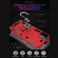 iPhone 11 Pro Hoesje - MobyDefend Pantsercase Met Draaibare Ring - Roze