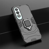OnePlus Nord CE 4 Hoesje - MobyDefend Dubbelgelaagde Pantsercase Met Standaard - Zwart