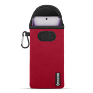 Hoesje voor Oppo Reno12 Pro - MobyDefend Neopreen Pouch Met Karabijnhaak - Insteekhoesje - Riemlus Hoesje - Rood