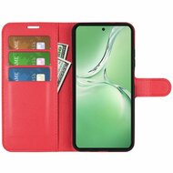 OnePlus Nord CE 4 Hoesje - MobyDefend Kunstleren Wallet Book Case (Sluiting Voorkant) - Rood
