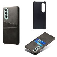 OnePlus Nord CE 4 Hoesje - MobyDefend Lederen Backcover Met Vakjes Voor Pasjes - Zwart