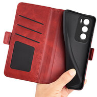 Oppo Reno12 Hoesje - MobyDefend Luxe Wallet Book Case (Sluiting Zijkant) - Rood