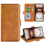Oppo Reno12 Hoesje - MobyDefend Luxe Wallet Book Case (Sluiting Zijkant) - Lichtbruin