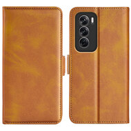 Oppo Reno12 Hoesje - MobyDefend Luxe Wallet Book Case (Sluiting Zijkant) - Lichtbruin