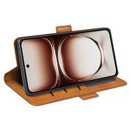 Oppo Reno12 Hoesje - MobyDefend Luxe Wallet Book Case (Sluiting Zijkant) - Lichtbruin