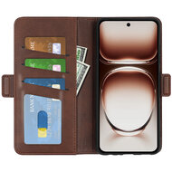 Oppo Reno12 Hoesje - MobyDefend Luxe Wallet Book Case (Sluiting Zijkant) - Bruin