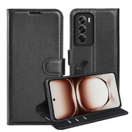 Oppo Reno12 Hoesje - MobyDefend Kunstleren Wallet Book Case (Sluiting Voorkant) - Zwart