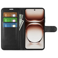 Oppo Reno12 Hoesje - MobyDefend Kunstleren Wallet Book Case (Sluiting Voorkant) - Zwart