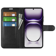 Oppo Reno12 Pro Hoesje - MobyDefend Kunstleren Wallet Book Case (Sluiting Voorkant) - Zwart