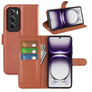 Oppo Reno12 Pro Hoesje - MobyDefend Kunstleren Wallet Book Case (Sluiting Voorkant) - Bruin