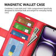 Oppo Reno12 Pro Hoesje - MobyDefend Wallet Book Case (Sluiting Achterkant) - Rood