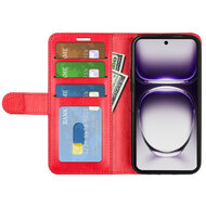 Oppo Reno12 Pro Hoesje - MobyDefend Wallet Book Case (Sluiting Achterkant) - Rood