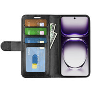 Oppo Reno12 Pro Hoesje - MobyDefend Wallet Book Case (Sluiting Achterkant) - Zwart