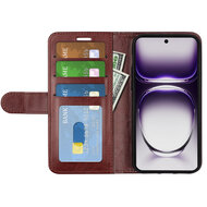 Oppo Reno12 Pro Hoesje - MobyDefend Wallet Book Case (Sluiting Achterkant) - Bruin