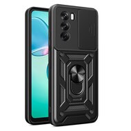 Oppo Reno12 Pro Hoesje - MobyDefend Pantsercase Met Draaibare Ring - Zwart