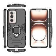 Oppo Reno12 Hoesje - MobyDefend Dubbelgelaagde Pantsercase Met Standaard - Rood