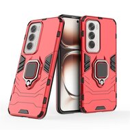 Oppo Reno12 Hoesje - MobyDefend Dubbelgelaagde Pantsercase Met Standaard - Rood