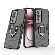 Oppo Reno12 Pro Hoesje - MobyDefend Dubbelgelaagde Pantsercase Met Standaard - Zwart