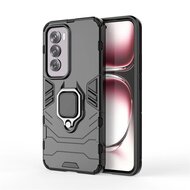 Oppo Reno12 Pro Hoesje - MobyDefend Dubbelgelaagde Pantsercase Met Standaard - Zwart