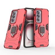 Oppo Reno12 Pro Hoesje - MobyDefend Dubbelgelaagde Pantsercase Met Standaard - Rood